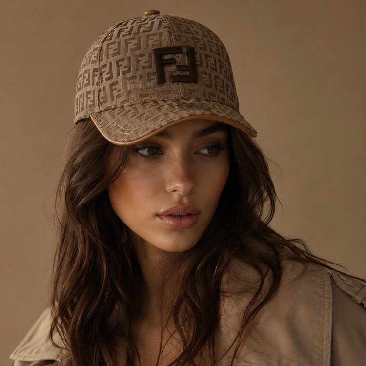 کلاه کپ اسپرت طرح فندی (Fendi) لوگو گلدوزی شده