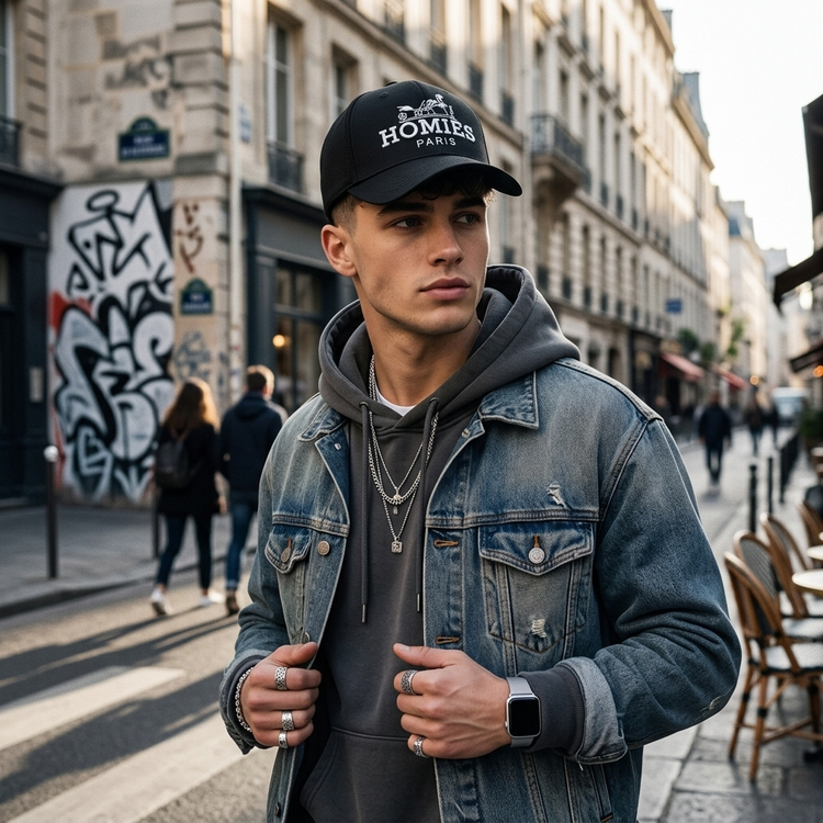 کلاه کپ اسپرت پشت فیت HOMIES PARIS کلاه گلدوزی شده یونیسکس