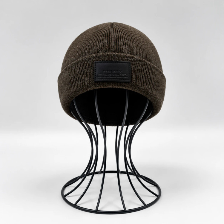 کلاه بافتنی مدل ZARA MAN لبه دوبل مارک چرمی کد LM-204 وارداتی